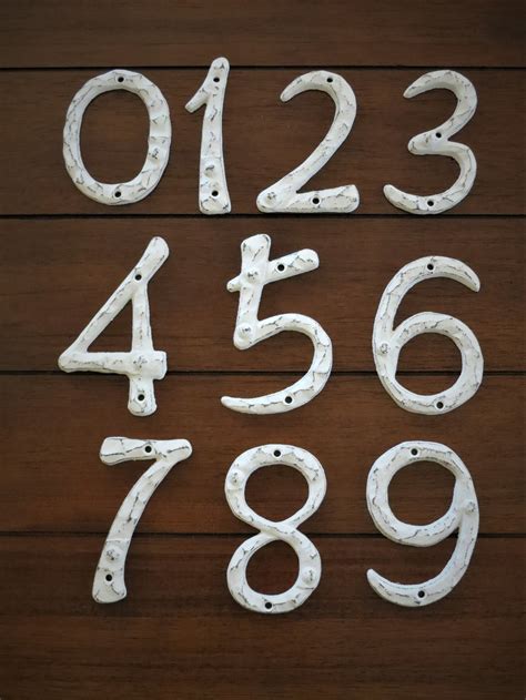 White Rustic House Numbers 